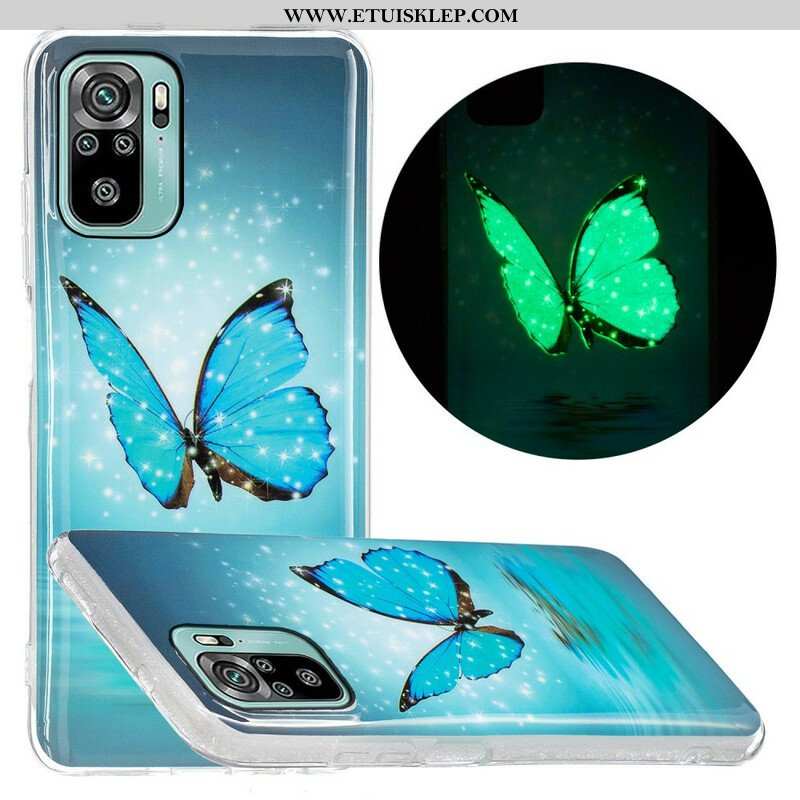 Etui do Poco M5s Fluorescencyjny Niebieski Motyl